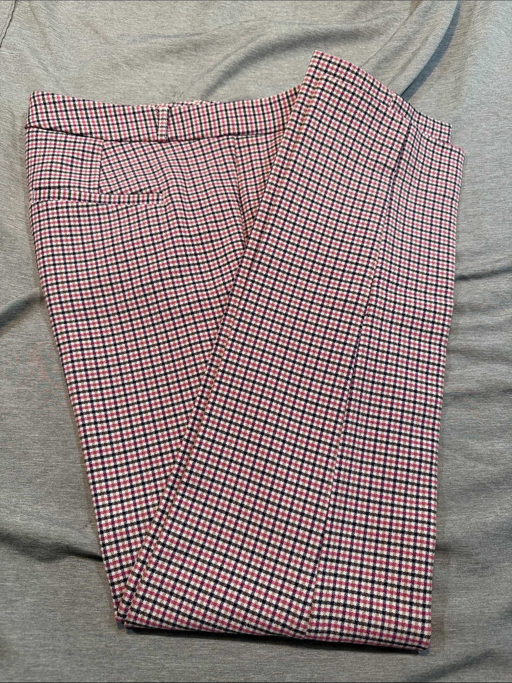Banana Republic Pink and Black Checked Pencil Skirt